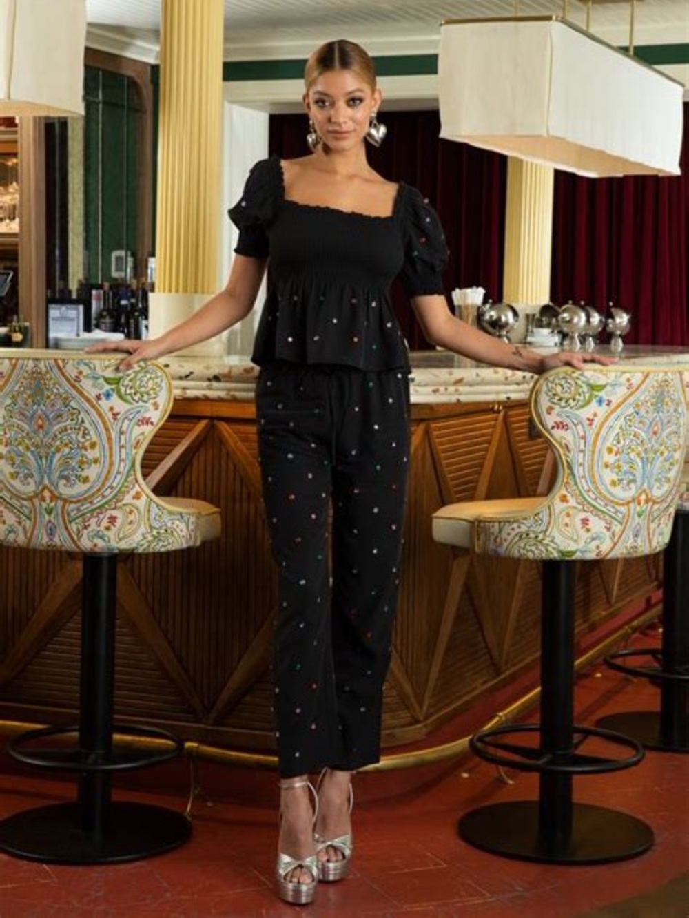 Hill House black jewel jammie set